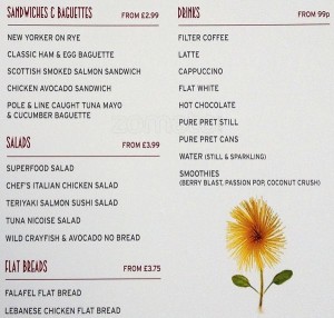 pret menu